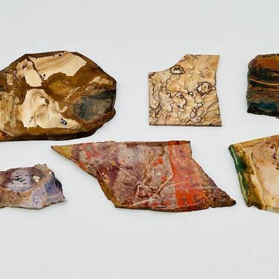 (6) Fascinating Mineral Slabs With Jasper From Morrisonite
