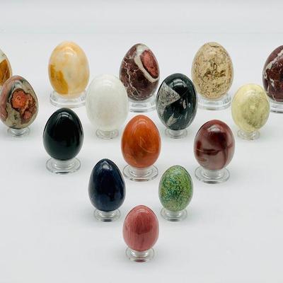 (15) Polished Mineral Eggs With Jasper
