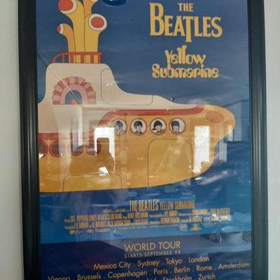 Beatles framed poster. $20