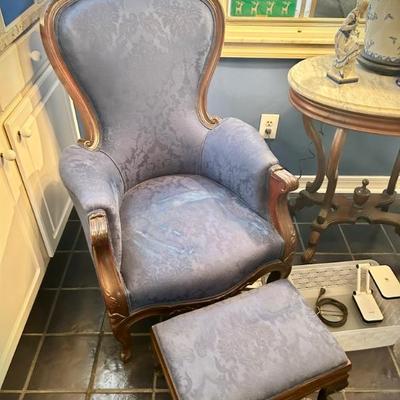 Antique chair & footstool
