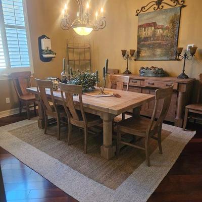 Pottery Barn Dining Table with 8 Chairs