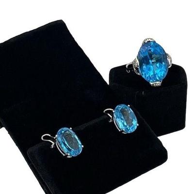 Blue Topaz tested LARGE AStones in Sterling Silver