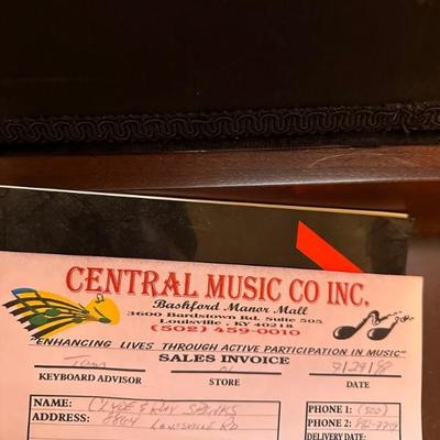 Receipt showing cost of organ in 1998