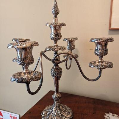 Baroque style Silverplated candelabrum