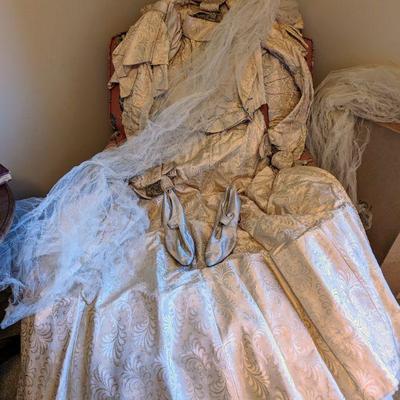 Victorian/Edwardiam wedding gown & shoes
