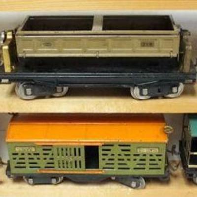 1185	LIONEL STANDARD GAUGE #10E ENGINE WITH #218 DUMPSTER, #512 GONDOAL, #514 BOX CAR, #513 CATTLE CAR AND #217 CABOOSE

