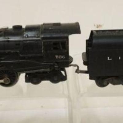 1129C	LIONEL TRAIN O GAUGE #736 LOCOMOTIVE & #2046W TENDER
