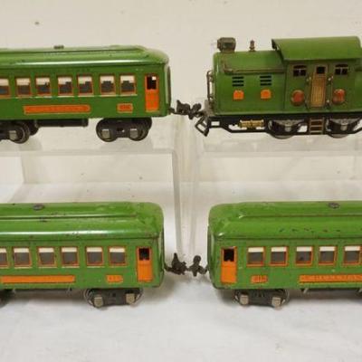 1066	LIONEL TRAIN O GAUGE #254E ENGINE WITH 3 CARS.#610 PULLMAN AND #612 OBSERVATION
