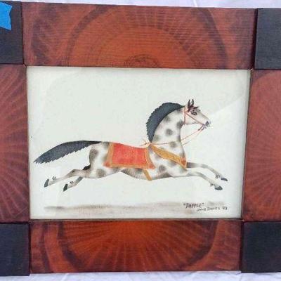 Custom framed artwork horse motif