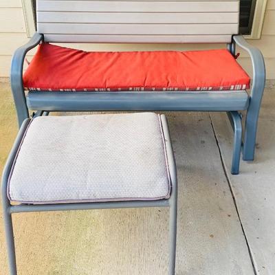 Outdoor Glider and Ottoman