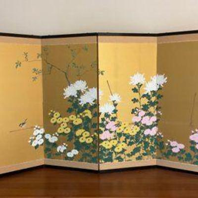Hand Painted Lg Japanese Blossom Screen