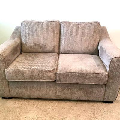 RUVE208 Setback Pewter Loveseat	Pretty comfortable Pewter color loveseat. All cushions are removable. Looks to be in great condition.
