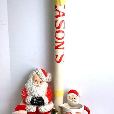 BIHY226 Vintage Santa Collection	From a Santa ceramic bank to a life size Santa poster(Like around 6ft tall) and more. Santa pitcher is...