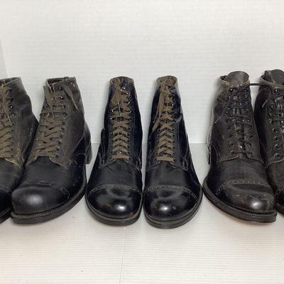 BIHY107 Victorian Era, Working Class, Men's Leather Shoes	Three cool pairs of men's casual and work, leather shoes. First pair...