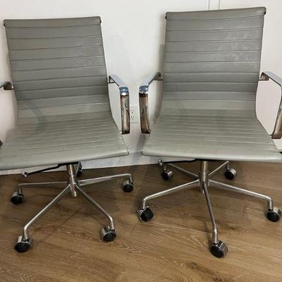 Pair Of Eames Inspired Office Chairs In Grey (Lot #1)