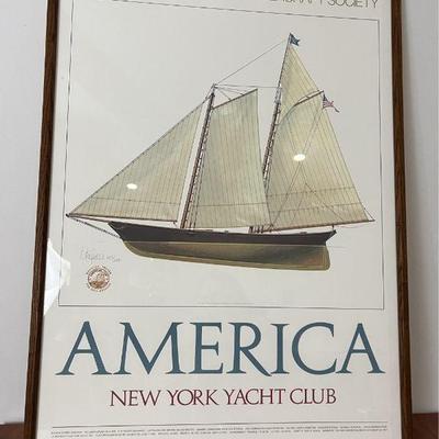 Signed Official Poster America's Cup The 25th Defense