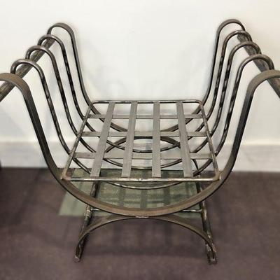 Neoclassical Iron Curule Chair