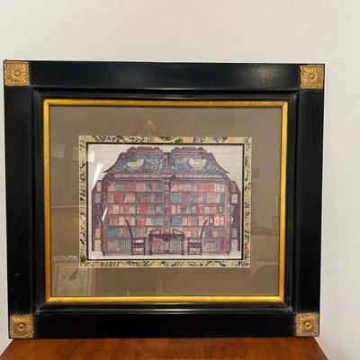 Library Print In Neoclassical Frame