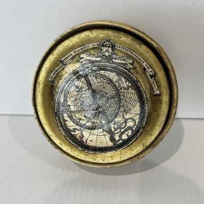 Isco Japanese "Alcohol Proof" Lacquered Papiermache Globe Design Coasters Set Of 6