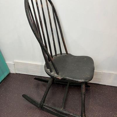 Early Antique Windsor Child's Rocking Chair