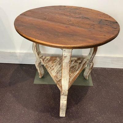 Rustic Round Accent Table