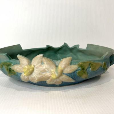 Roseville Pottery Blue Clematis Console Bowl