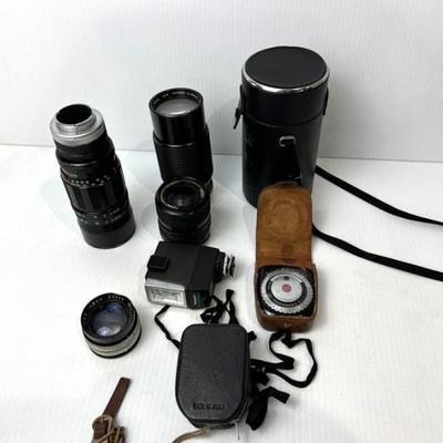 Photography Accessory Grouping Lenses, Light Meter & More