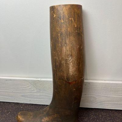 Large Heavy Wooden Antique Boot Form