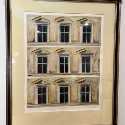 Signed Architectural Lithograph