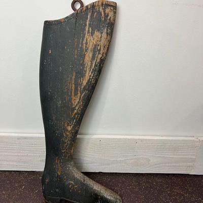 Antique Painted Wooden Boot Form