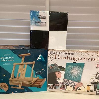 MSS021 Table Easel, Painting Set & Art Canvases New