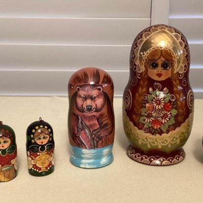 MSS090 Russian Matryoshka Wooden Nesting Dolls & Ornaments