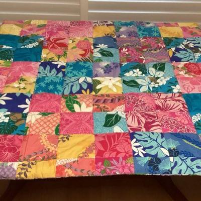 MSS146 Hawaiian Patchwork Quilt Futon Style Blanket New