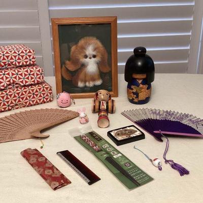 MSS198 Japanese Kokeshi Doll, Fans & More!