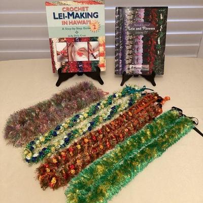 MSS059 Two Lei Making Guide Books & Four Handcrafted Leis