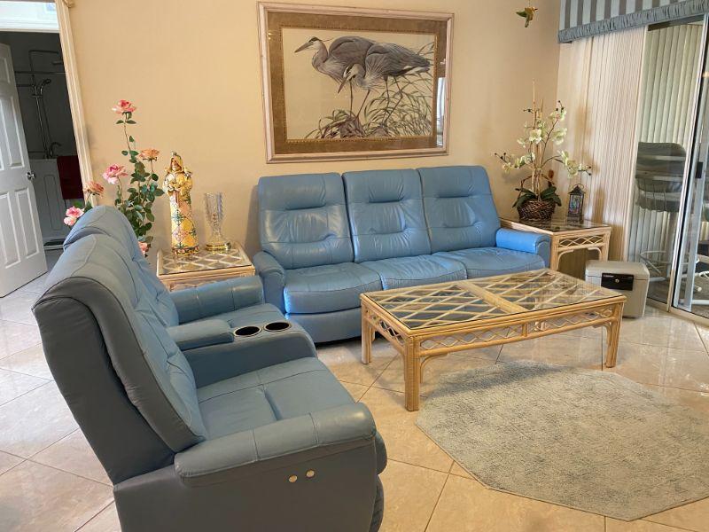 Villages EstateLeather Reclining Sofa Set, Adjustable Bed, Keyboard