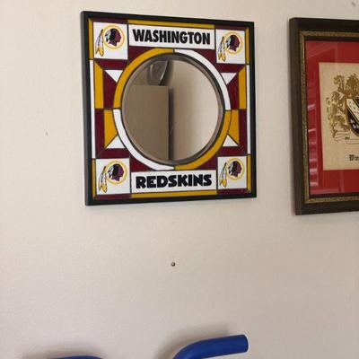 Redskins Stained Glass Mirror