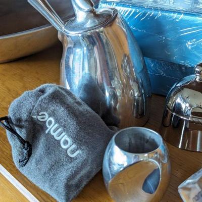 Nambe napkin rings and honey pot