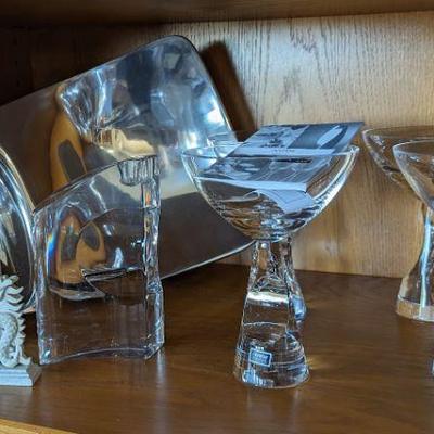 Nambe martini glasses, Chill pattern, new