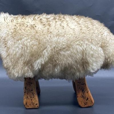 Genuine Lamb's Wool Sheep Footstool/Figurine
