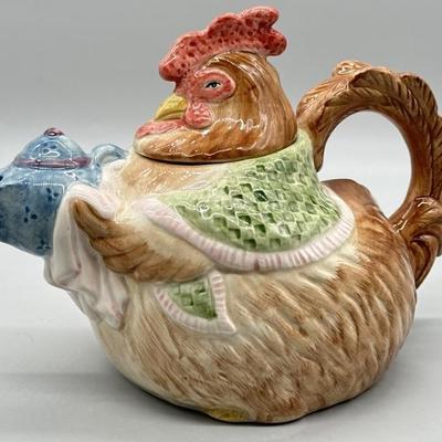 Vintage Fitz & Floyd Ceramic Rooster Teapot