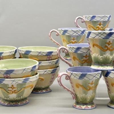(16) Fitz & Floyd Halcyon Spring Dishes