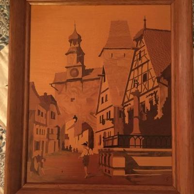 German wooden inlay artworks (5 available)