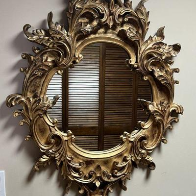 Italian baroque style wall mirror - approx. 2'x3'