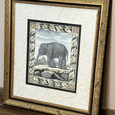 John RIchards framed elephant print - $40