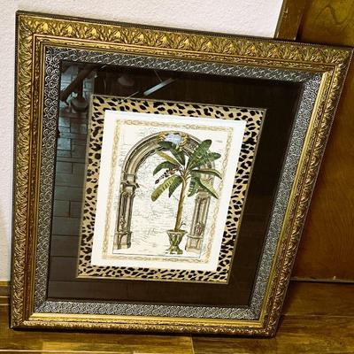 Ethan Allen palm tree framed print - 22