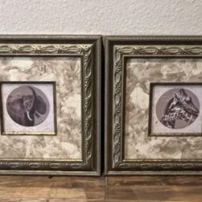 Beautiful framed animal prints - $40 each or set of 4 for $125