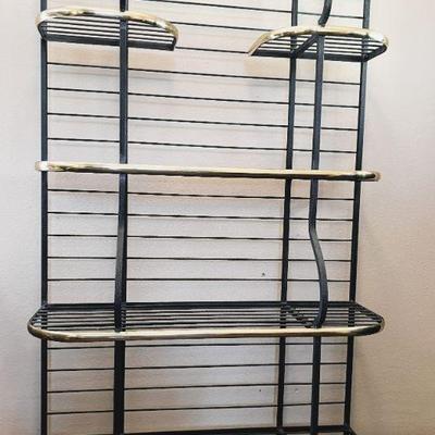 Vintage iron and brass baker's rack - 84