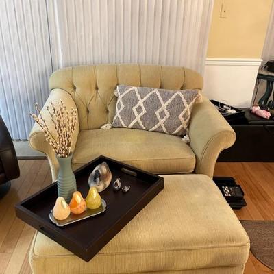 Comfy oversized chair & matching ottoman 
