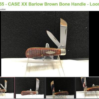 Lot # : 53 - 1970 Case Daddy Barlow Sawcut Bone Handles 10DOT 

	Measures: 5